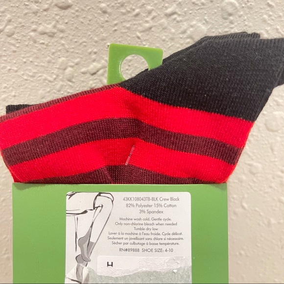 Kate Spade 3Pairs Crew Socks Floral Dots Stripes OS NWT - Picture 4 of 7